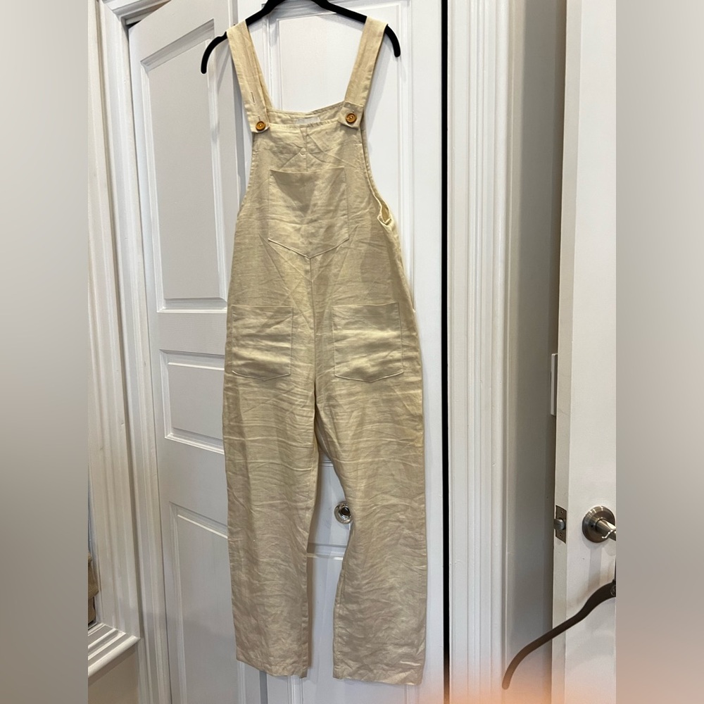 MATE the Label Cream Straight Leg Jumpsuit